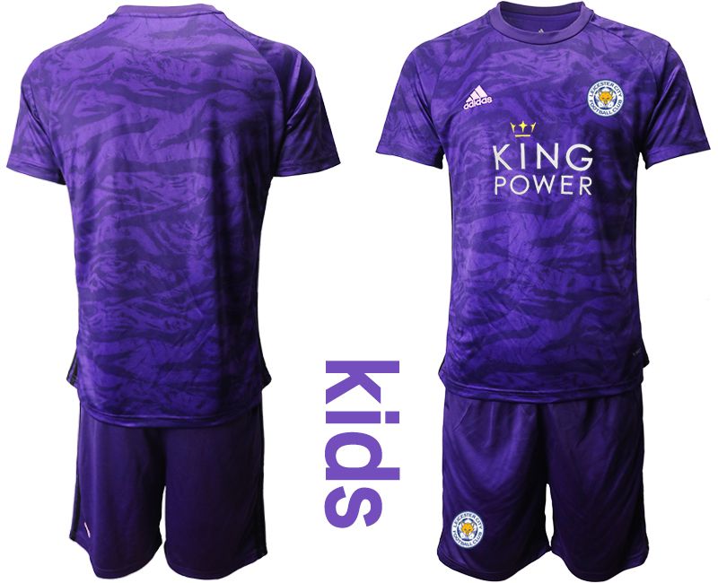 Youth 2019-2020 club Leicester City purple Goalkeeper Soccer Jersey